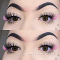 pink mink lashes with color at the end